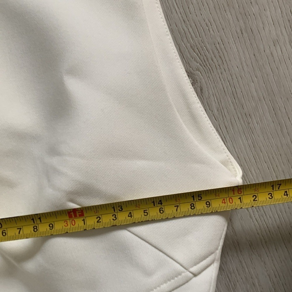 L'Espoir Asymmetrical Neckline Midi Paneled Dress White Sz S - Picture 12 of 15